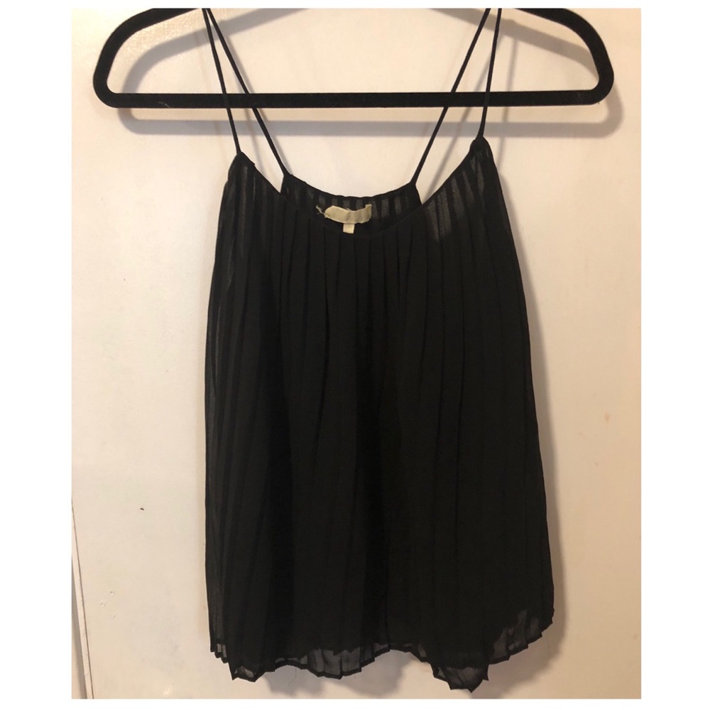 Black Spaghetti-Strap Flowy Tank